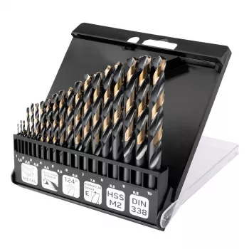 NEO TOOLS HSS-CNC sada vrtákov do kovu, 124°, Pro-Tec, 1,0-10,0 mm, 19 dielov