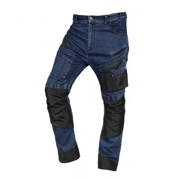 NEO TOOLS DENIM pracovné nohavice s oxfordovými výstužami, tmavomodrá, veľkosť M