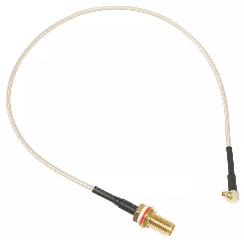 MikroTik ACMMCXRPSMA 0,26 m MMCX na RP-SMA konektor samec koaxiálny pigtail kábel, 50 Ohm, RG178, čierny