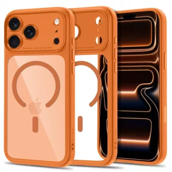 TECH-PROTECT MagPeak MagSafe Clear Case pre iPhone 17 Pro / 18 Pro - Cosmic Orange