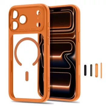 TECH-PROTECT MagPeak MagSafe Clear Case pre iPhone 17 Pro / 18 Pro - Cosmic Orange