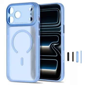 TECH-PROTECT MagPrime MagSafe Clear Case pre iPhone 17 Pro Max / 18 Pro Max - matná svetlomodrá