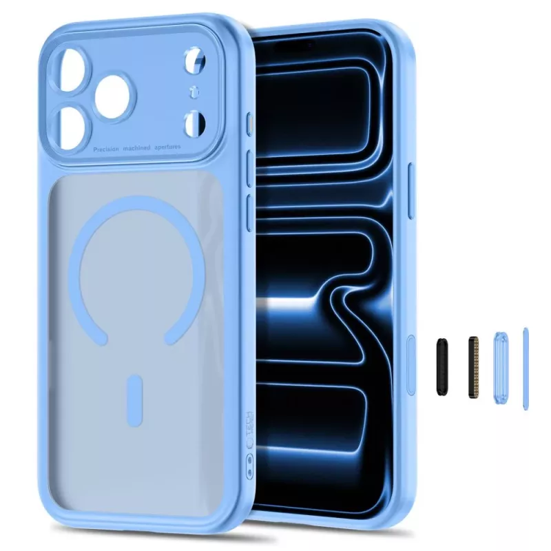 TECH-PROTECT MagPeak MagSafe puzdro pre iPhone 17 Pro Max / 18 Pro Max, matná svetlomodrá