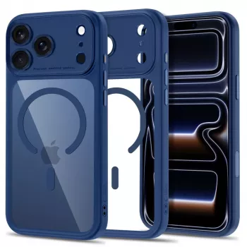 TECH-PROTECT MagPeak MagSafe Clear Case pre iPhone 17 Pro Max / 18 Pro Max – tmavomodrá