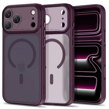 TECH-PROTECT MagPrime MagSafe Clear Case pre iPhone 17 Pro / 18 Pro - matná tmavá čerešňová