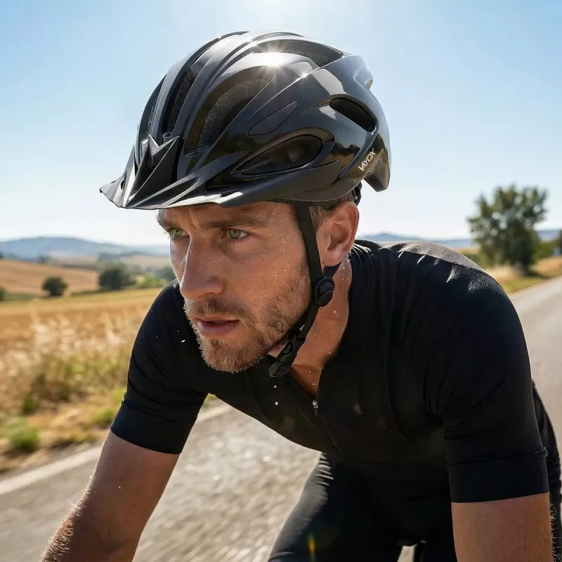 Vayox Speed LED cyklistická prilba, lesklá čierna, veľkosť L (58-61 cm)