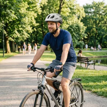Vayox Active cyklistická prilba s LED svetlom, biela-čierna, veľkosť M (54-58 cm)