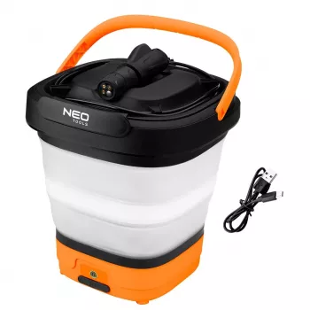 NEO TOOLS 12V akumulátorový vysokotlakový čistič 5 bar so skladacím vedrom a USB-C nabíjaním