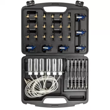 NEO TOOLS TOP-11-263 Sada na testovanie úniku Common Rail injektorov pre dieselové motory, 6-valcová diagnostická sada s adaptérmi a kufrom