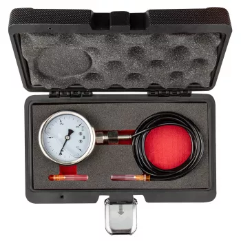 NEO TOOLS Tester tlaku turba (1-3 bar) | Analógový manometer s 3 adaptérmi