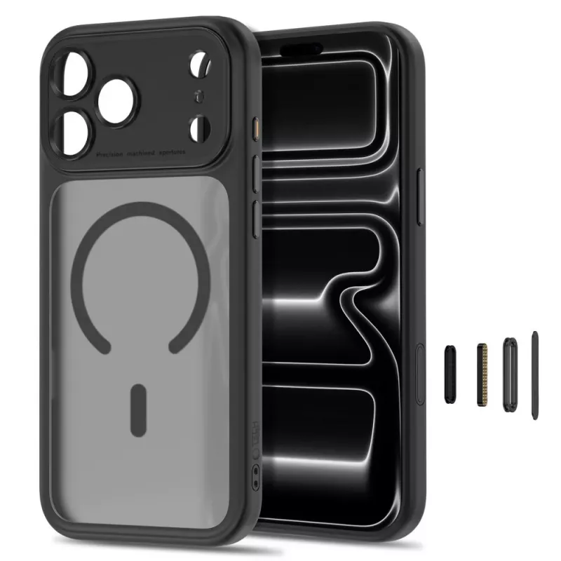 TECH-PROTECT MagPeak MagSafe priehľadné puzdro pre iPhone 17 Pro / 18 Pro matná čierna