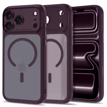Tech-Protect MagPeak MagSafe puzdro pre iPhone 17 Pro Max / 18 Pro Max - matná tmavá čerešňová červená