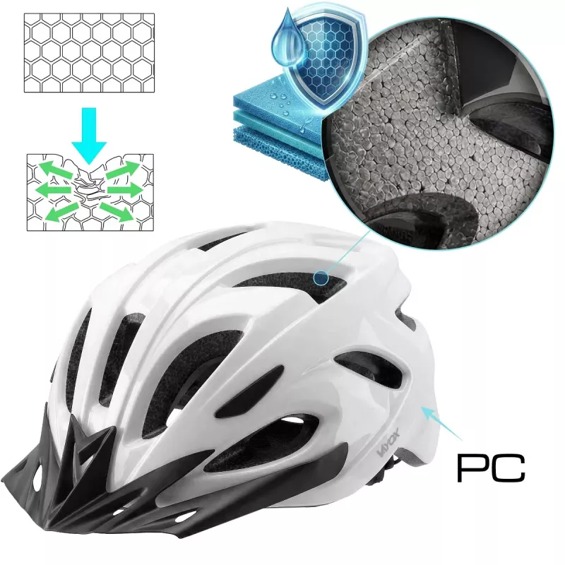 Vayox Speed lesklá biela LED cyklistická prilba veľkosť M