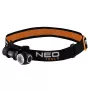 NEO TOOLS nabíjacia čelová lampa 600lm USB magnetické nabíjanie CREE XPG3 LED