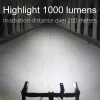 ROCKBROS V9M-1000 1000 Lumen USB-C nabíjateľné predné cyklistické svetlo - čierne