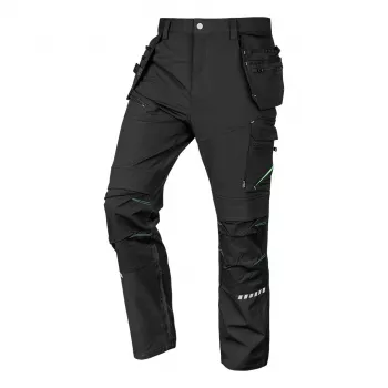 NEO TOOLS Mix&Match pracovné nohavice s puzdrovými vreckami, 4-smorový streč, Cordura vystužené, čierne, veľkosť S