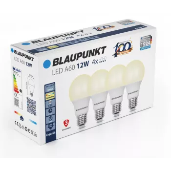 Blaupunkt LED žiarovka E27 A60 12W, 1200 lm, 2700 K, 4 kusy (BLAUPUNKT-E27-12W-WW-4)