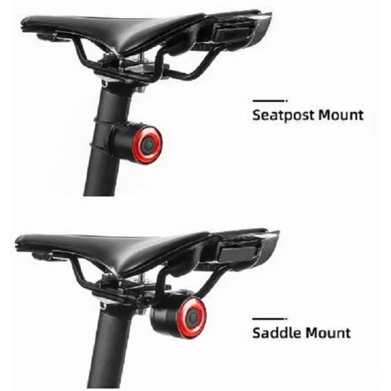 ROCKBROS Q3 zadné cyklistické svetlo s inteligentnou detekciou brzdenia - čierne
