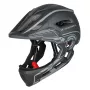 WOZINSKY detská full-face cyklistická prilba s USB zadným svetlom 52-56 cm - sivá
