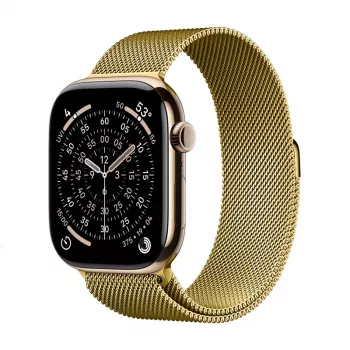 Crong Milano Steel oceľový remienok pre Apple Watch 38/40/41/42 mm zlatý