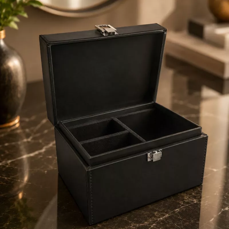 Wozinsky WPB-R16 RFID blokujúca kľúčenka s priehradkami 16x12x9 cm – čierna