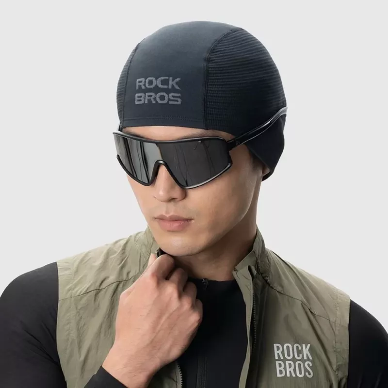 Rockbros LF25956 bezšvová pletená cyklistická čiapka – čierna