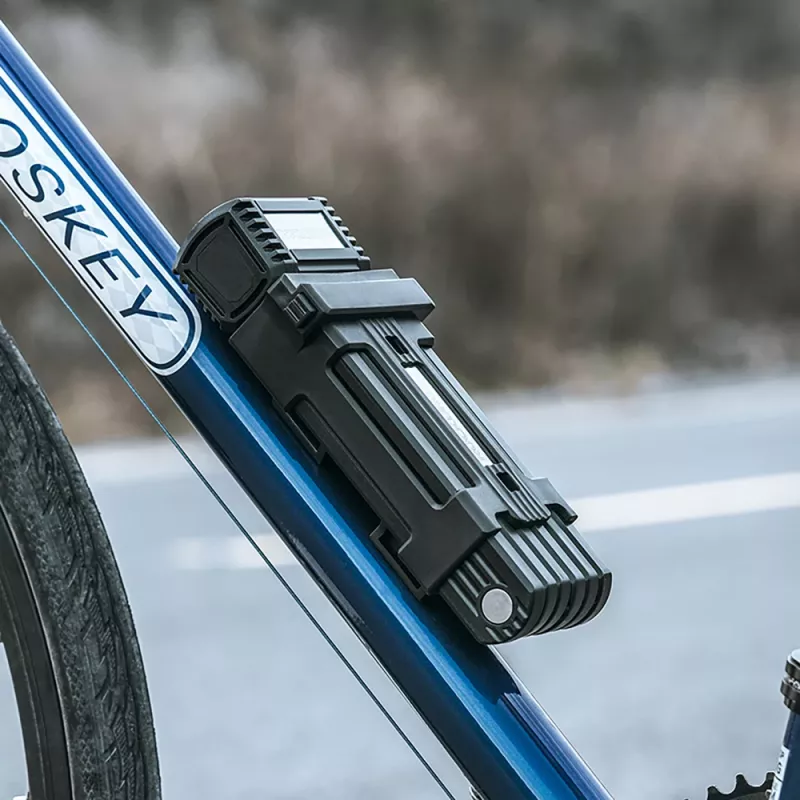 ROCKBROS LKXR2006 Skladací zámok na bicykel s kľúčom, čierny