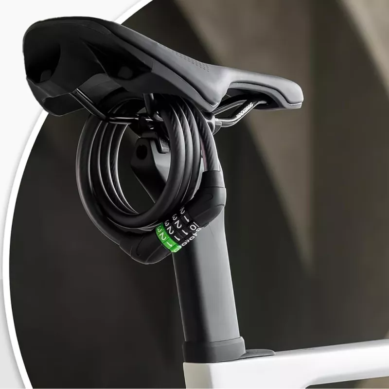 Rockbros 87632 kombinovaný káblový cyklistický zámok 115 cm – čierny