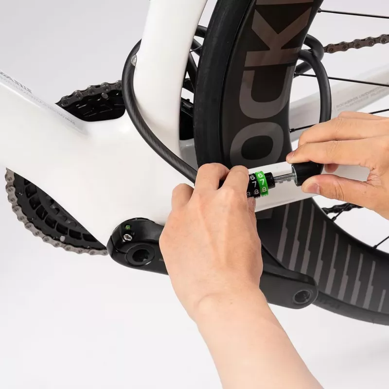 Rockbros 87632 kombinovaný káblový cyklistický zámok 115 cm – čierny