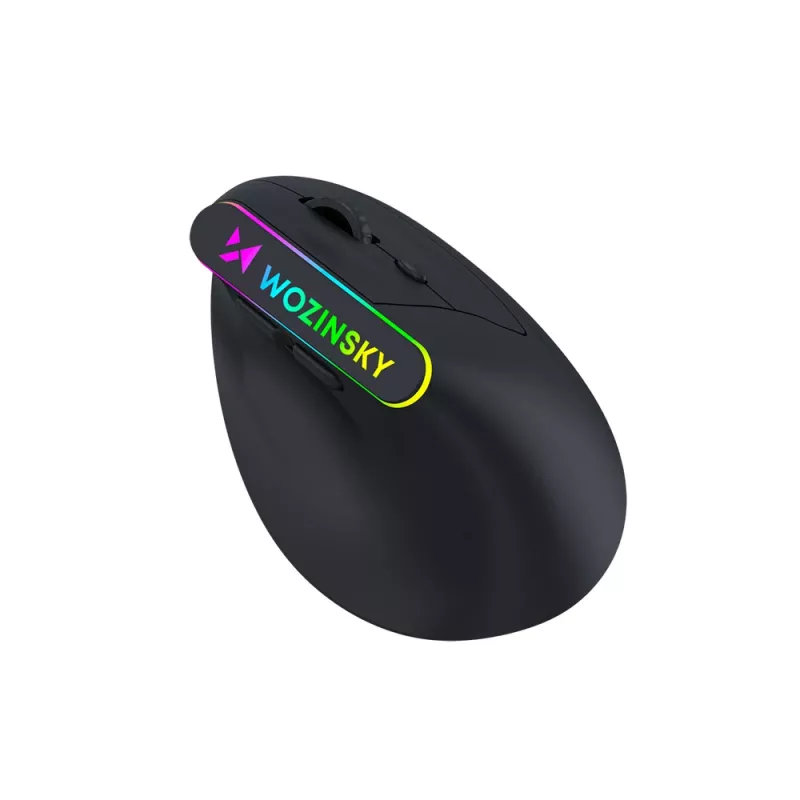 WOZINSKY WMG-1164 bezdrôtová vertikálna ergonomická herná myš 3600 DPI RGB čierna