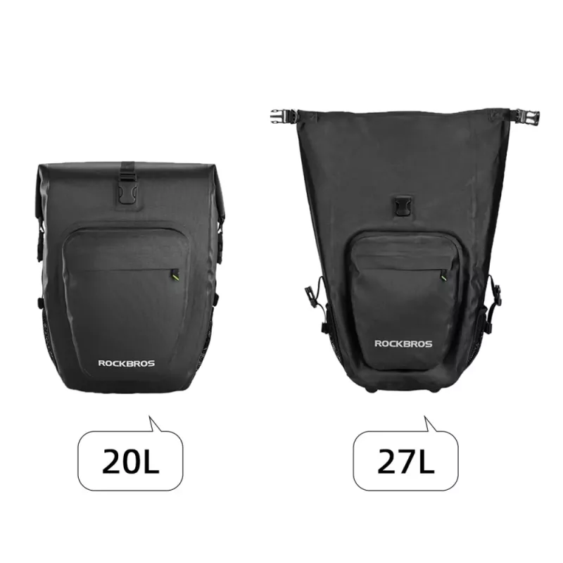 ROCKBROS AS-001 Vodoodolná taška na nosič bicykla 27L čierna