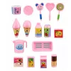 LEAN TOYS sada zmrzlinového vozíka pre bábiky, skladacia, ružová, 33 dielov