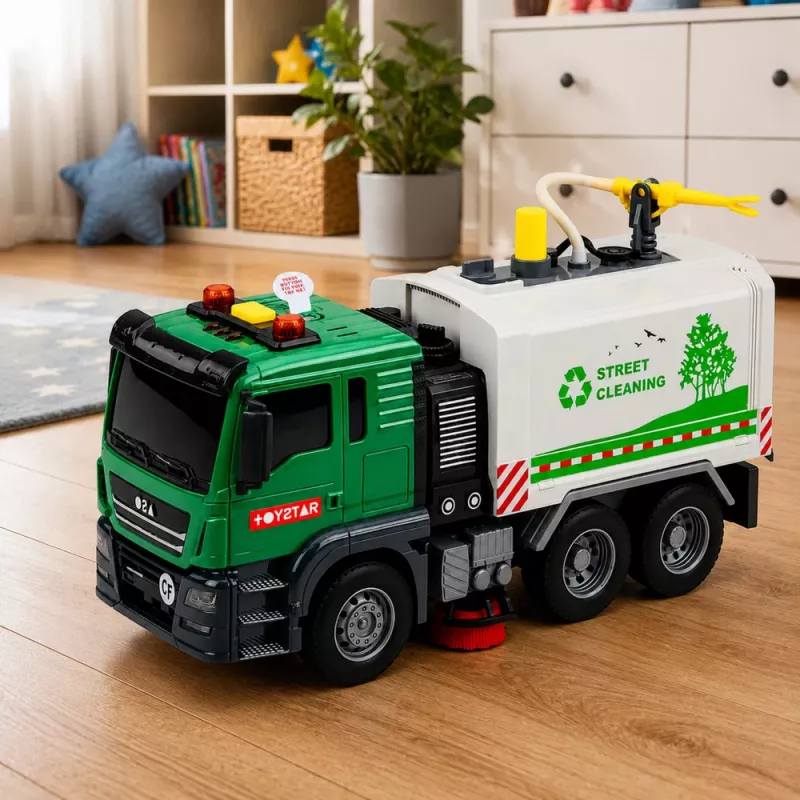 LEAN TOYS zametací stroj s vodnou funkciou, svetlami a zvukmi 1:14