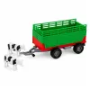 LEAN TOYS traktor s prívesom na prepravu zvierat, figúrky kráv, svetlá a zvuky, 4 diely