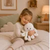 LEAN TOYS plyšová chobotnica plyšová hračka s elastickými chápadlami, biela, 30 cm