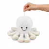 LEAN TOYS plyšová chobotnica plyšová hračka s elastickými chápadlami, biela, 30 cm