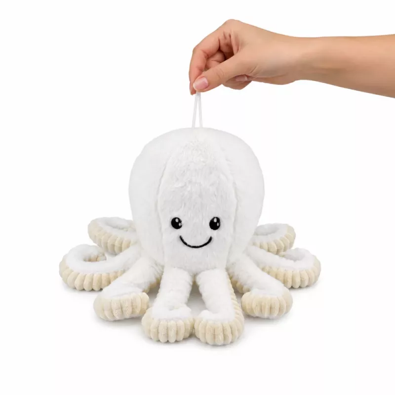 LEAN TOYS plyšová chobotnica plyšová hračka s elastickými chápadlami, biela, 30 cm