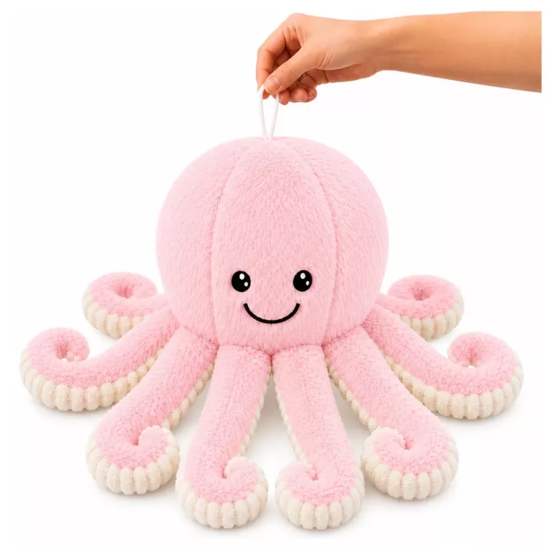 LEAN TOYS plyšová chobotnica plyšová hračka s elastickými chápadlami ružová 50 cm