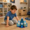 LEAN TOYS magnetické stavebnice ľadová princezná zámok modrý 47 dielov