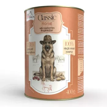 SYTA MICHA Classic Mono kôň s malinami a topinamburom - mokré krmivo pre psov - 400g