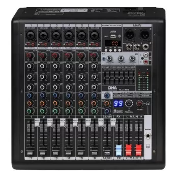 DNA Professional HLC 6 MK2 analógový zvukový mixér so 6 kanálmi a 16 digitálnymi efektmi