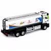 LEAN TOYS Kovová cisterna s trením pohonu, svetlami a zvukmi, modrá a biela, mierka 1:40