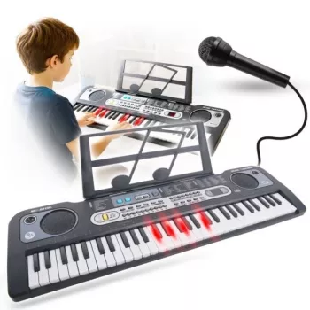 MQ 6119L 61-klávesový prenosný elektronický keyboard s LED displejom, 128 zvukov, 128 rytmov, funkcie nahrávania a výučby, čierny
