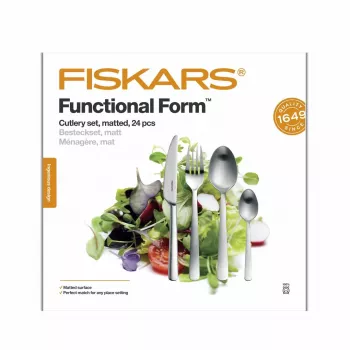 Fiskars Functional Form 24-dielna sada príborov z matnej nehrdzavejúcej ocele