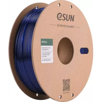 ESUN PETG+ 1,75 mm transparentná modrá 1 kg papierová cievka