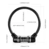 ROCKBROS 87639-4 Kombinačný oceľový lanový zámok na bicykel, čierny
