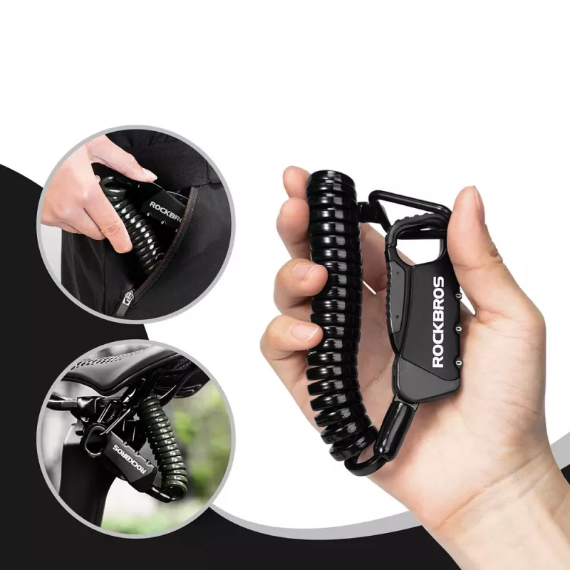 ROCKBROS RBK6N Kombinačný zámok na bicykel, zelený