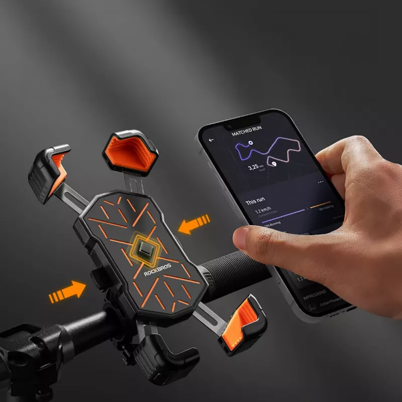 ROCKBROS HW-117 držiak na riadidlá pre smartfón - čierny/oranžový