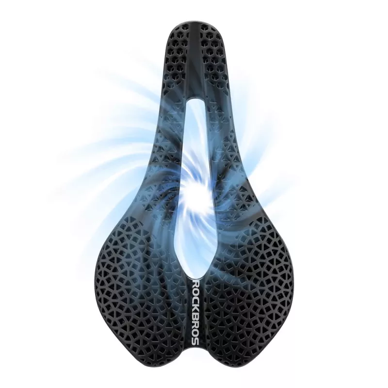 Rockbros LF0214 anatomické 3D vodoodpudivé bicyklové sedlo - čierne