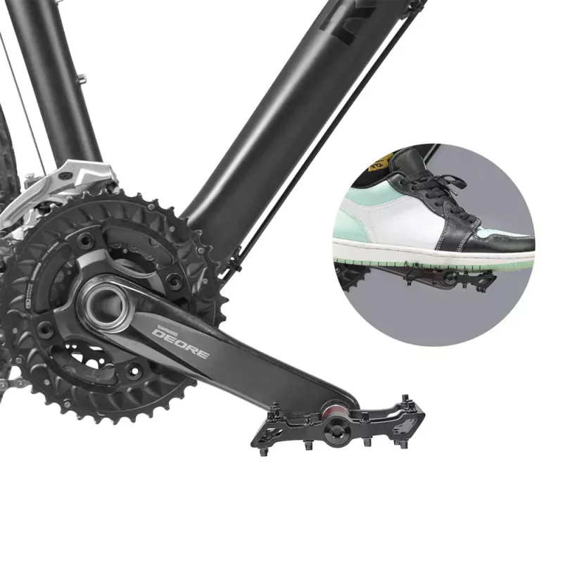 ROCKBROS 2020-12BBK hliníkové platformové bicyklové pedále - čierne